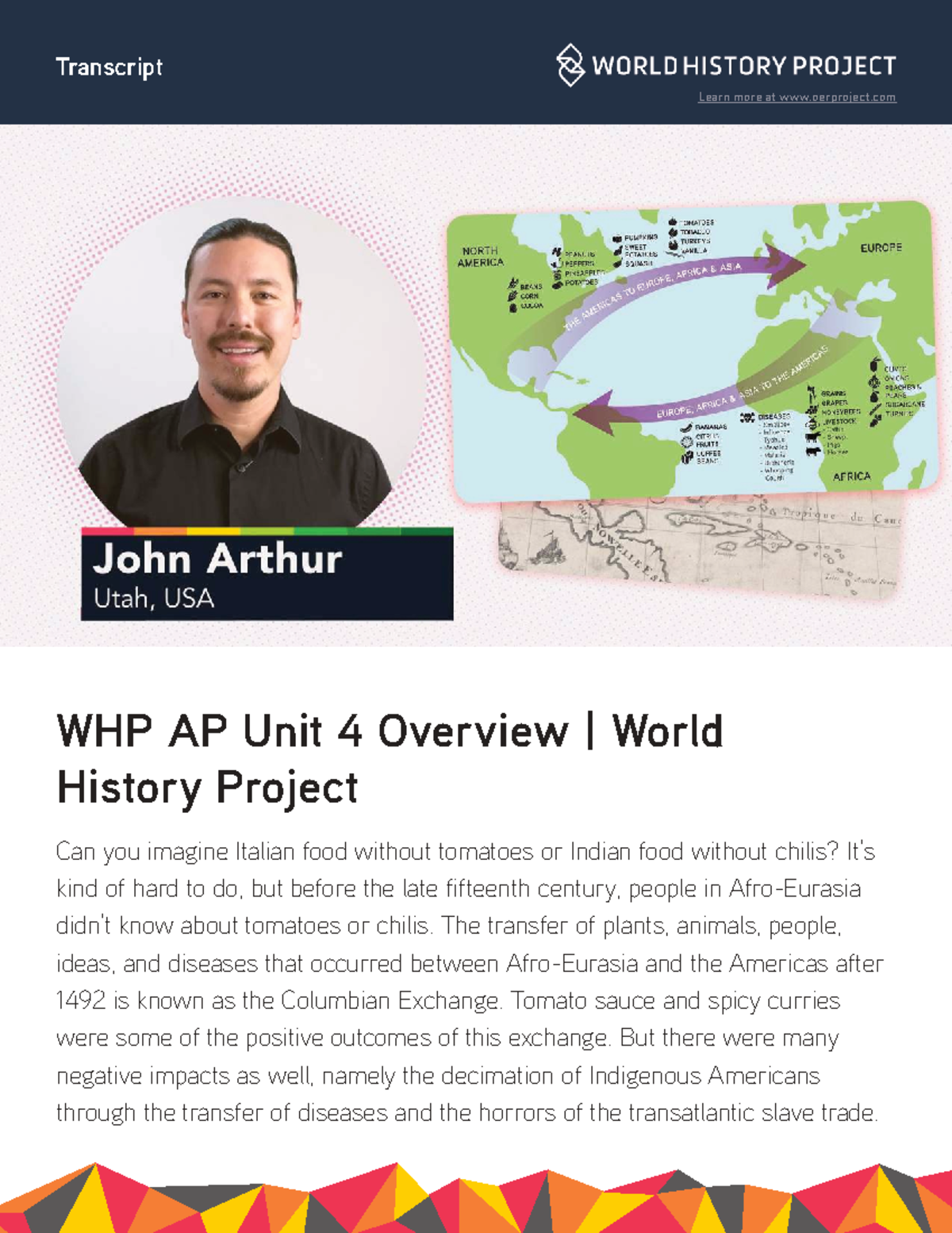 WHP AP Unit 4 Overview: The Columbian Exchange and Its Impact - Studocu