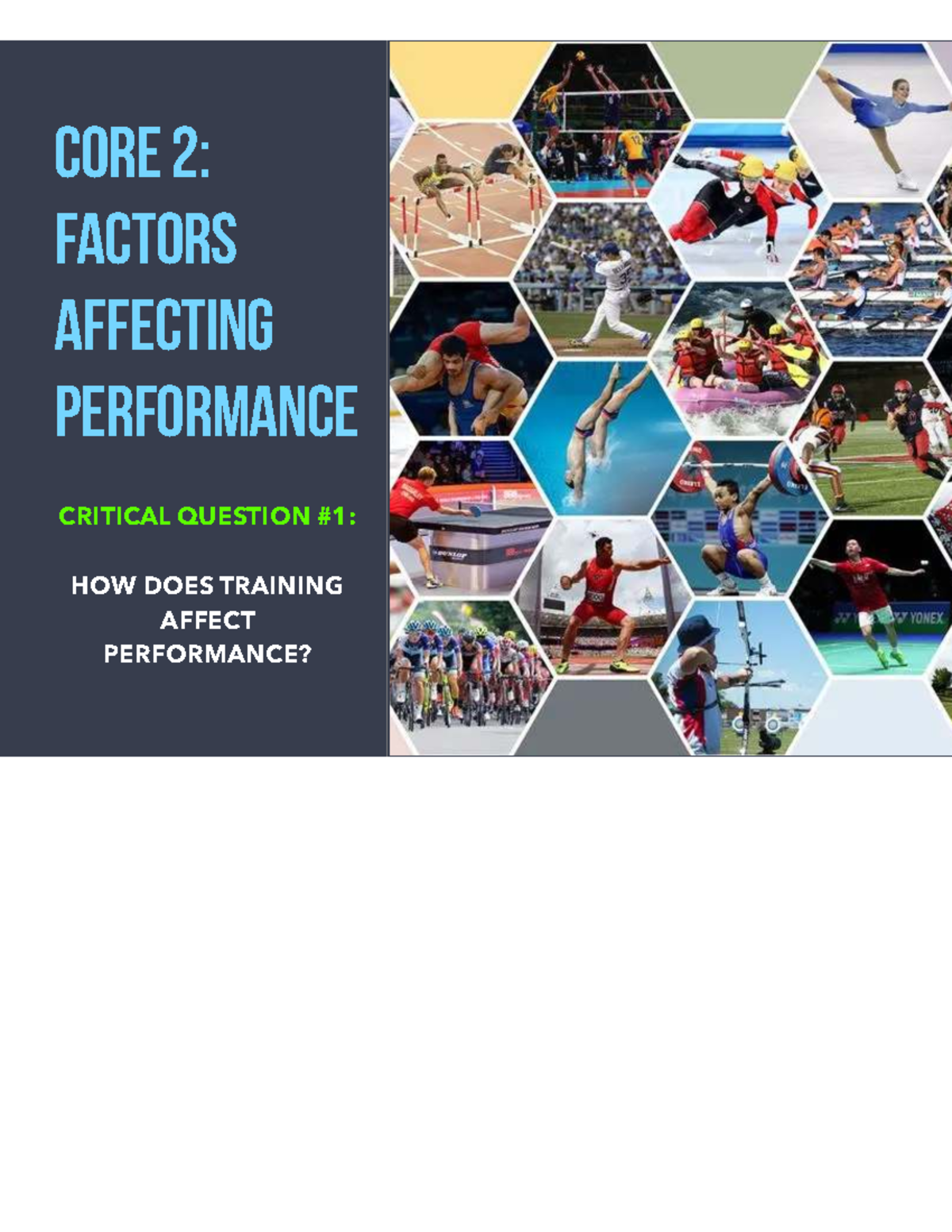 CORE 2: Factors Affecting Performance - Training and Energy Systems ...