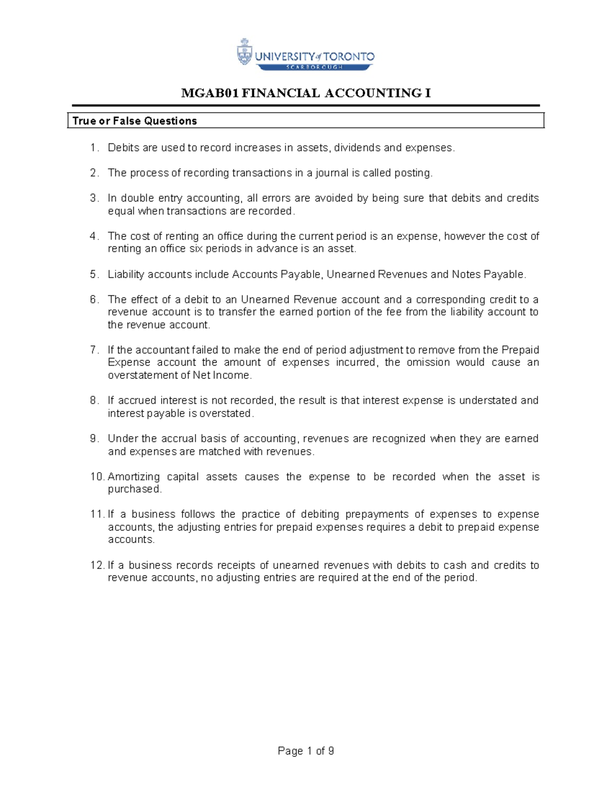 MGAB01 Midterm Study Guide: True/False & Multiple Choice Questions ...