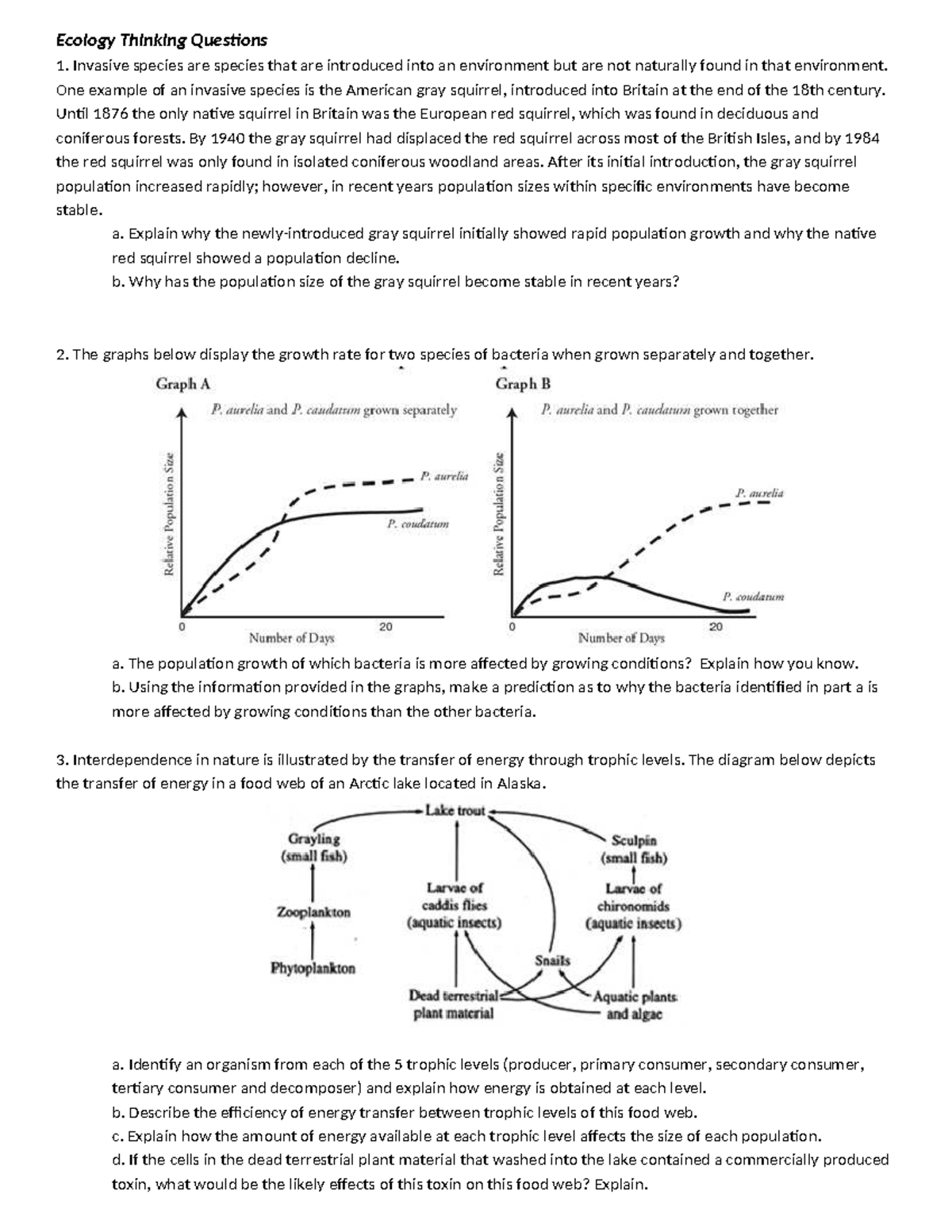 Ecology Review Questions & Concepts - Course Code: ECO 101 - Studocu