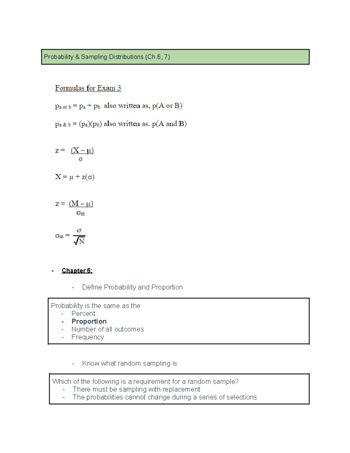 Copy of Week 12: review exam 3 - Probability & Sampling Distributions ...