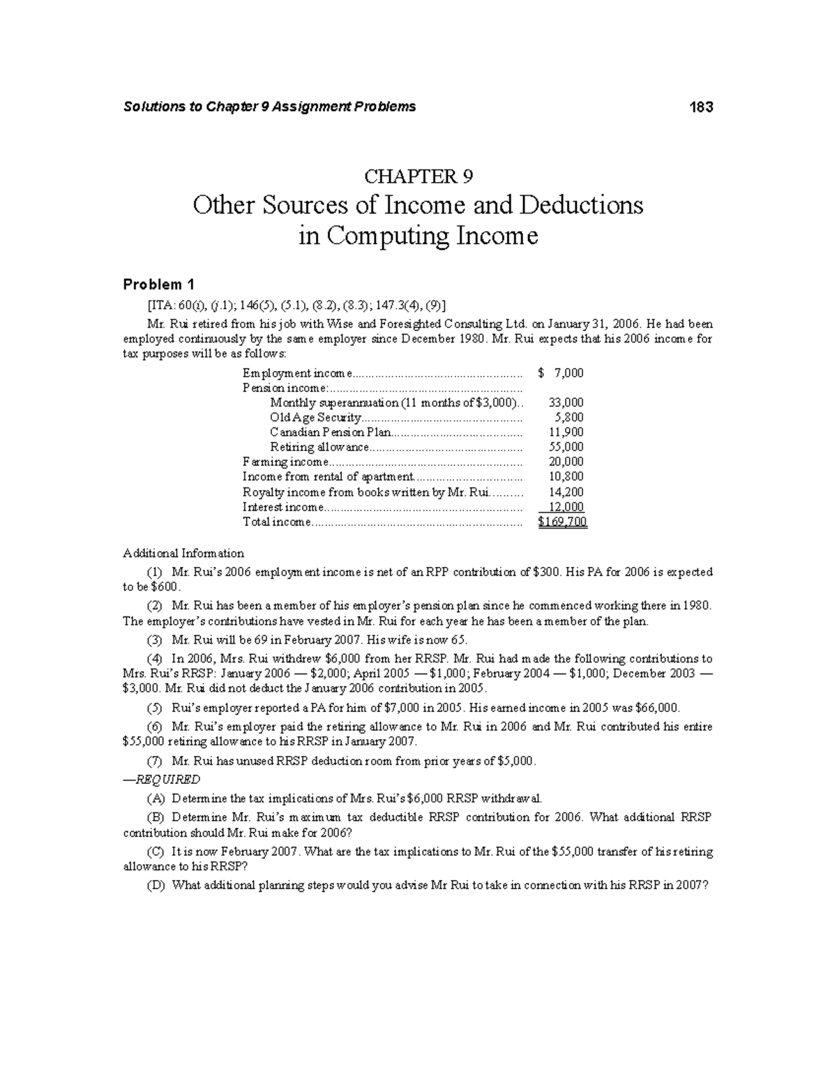 Chap09 - Lecture notes 9 - CHAPTER 9 Other Sources of Income and ...