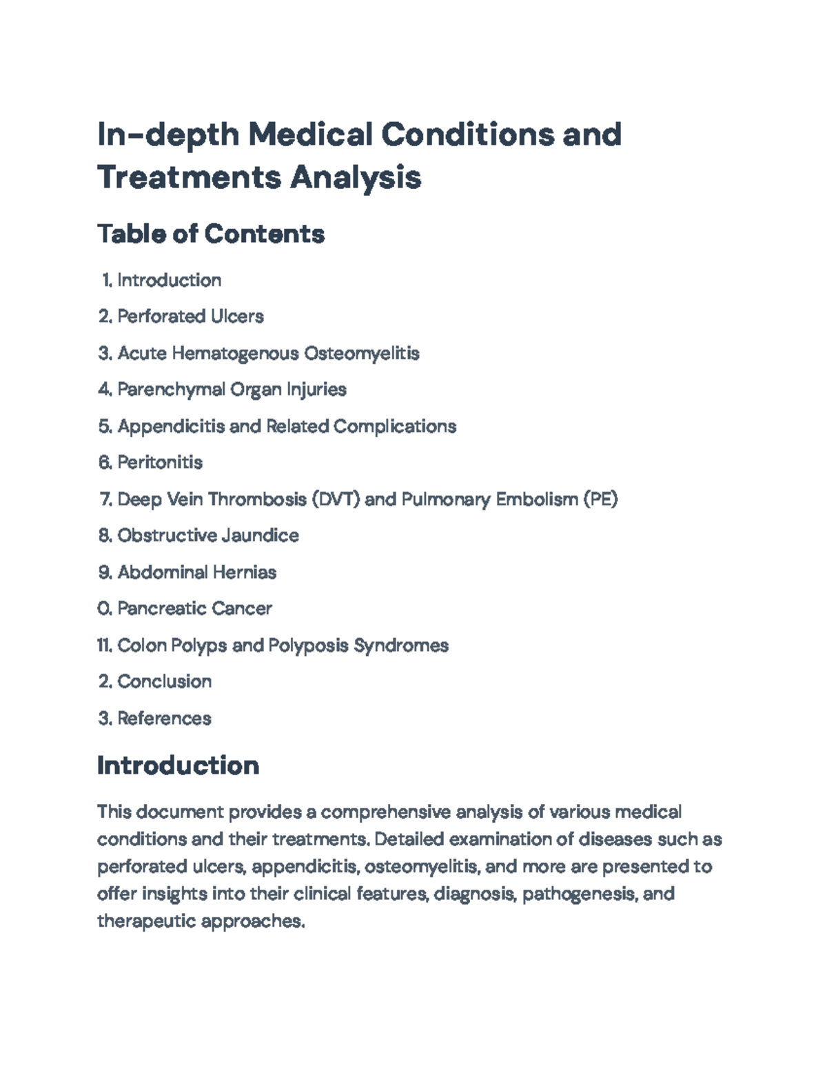 In-depth Analysis of Medical Conditions & Treatments: A Comprehensive ...