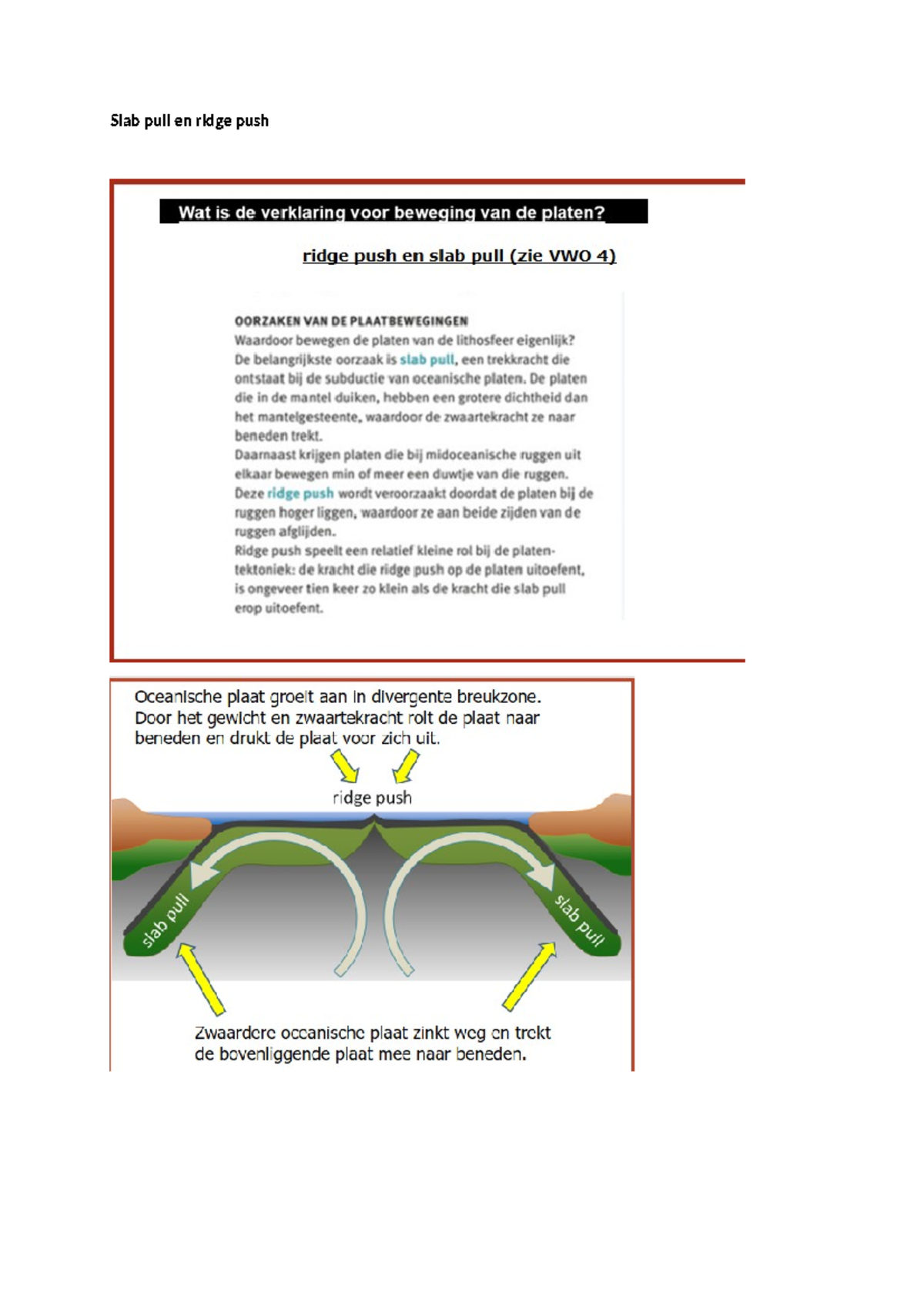 Slab Pull and Ridge Push: Concepts in Plate Tectonics - Studeersnel
