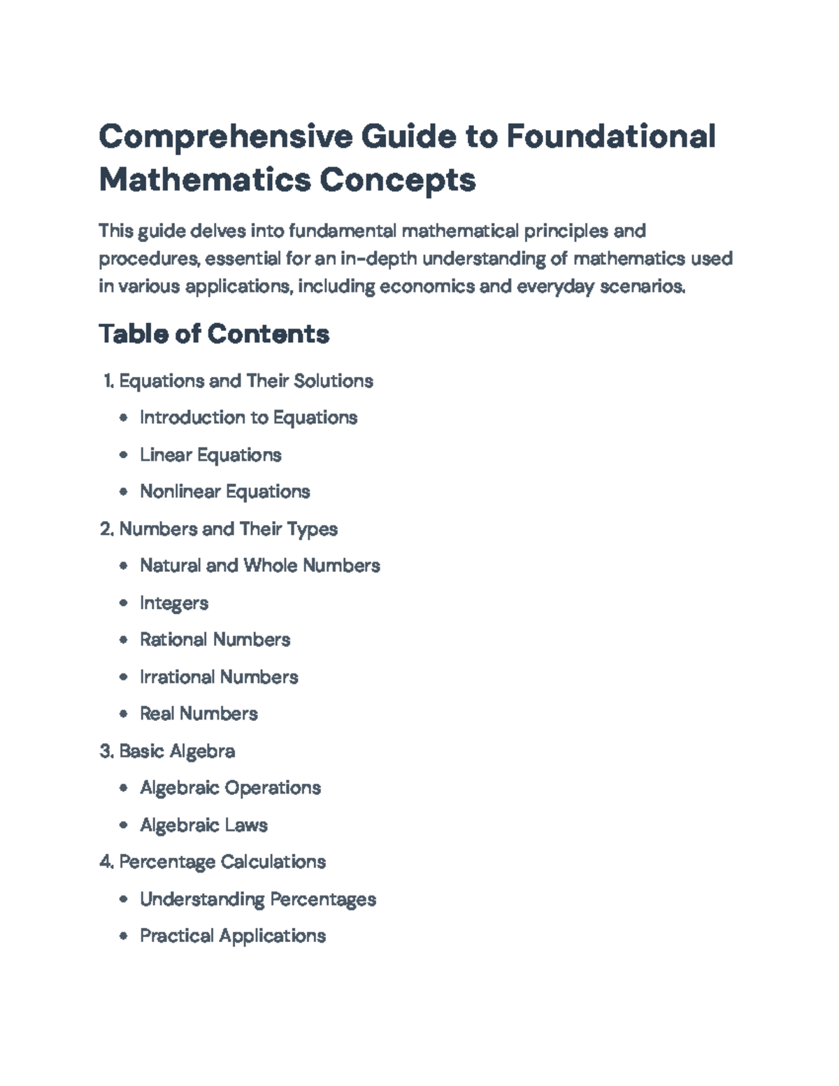 Foundational Mathematics Concepts: A Comprehensive Guide ...