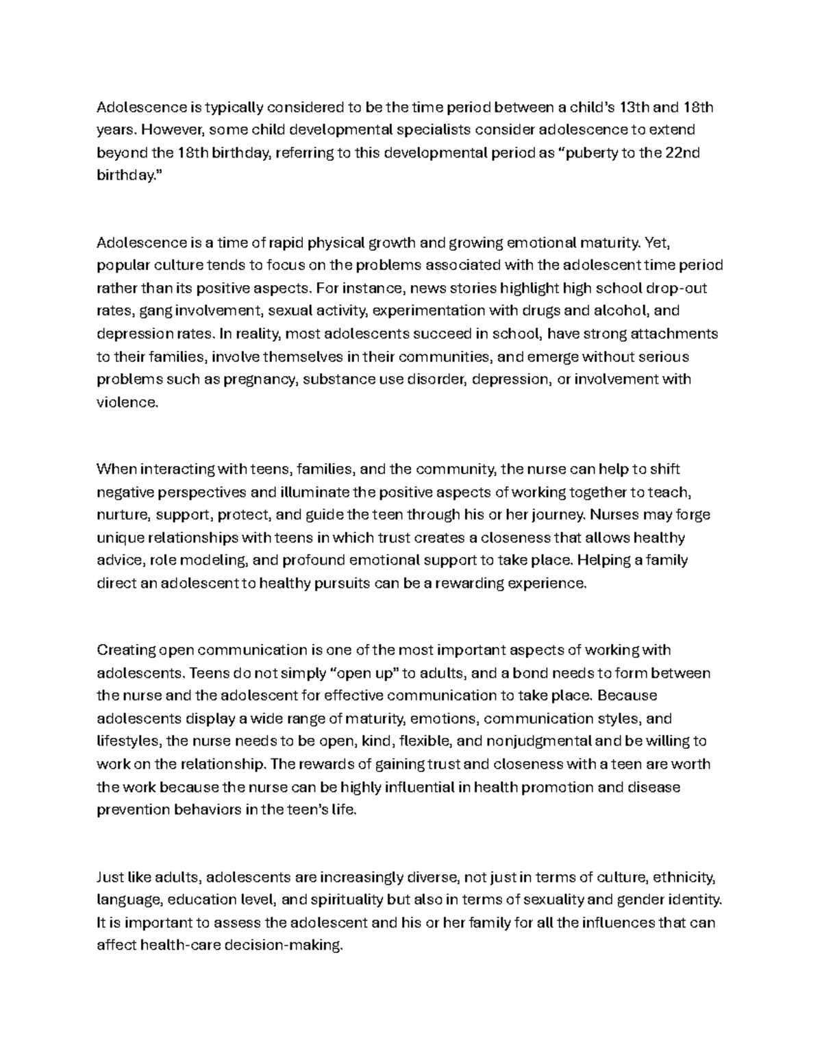Health Promotion Strategies for Adolescents: Doc33 Insights - Studocu