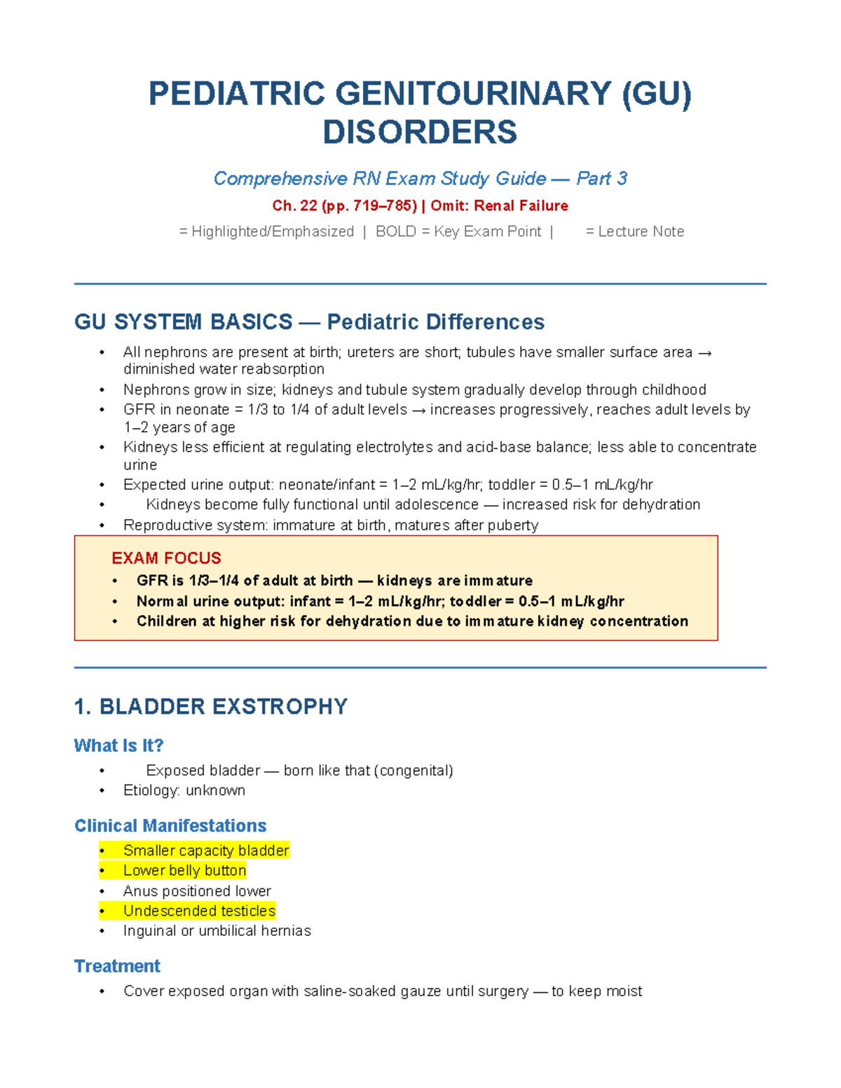 Pediatric GU Disorders Study Guide Part 3: Key Exam Points & Nursing ...