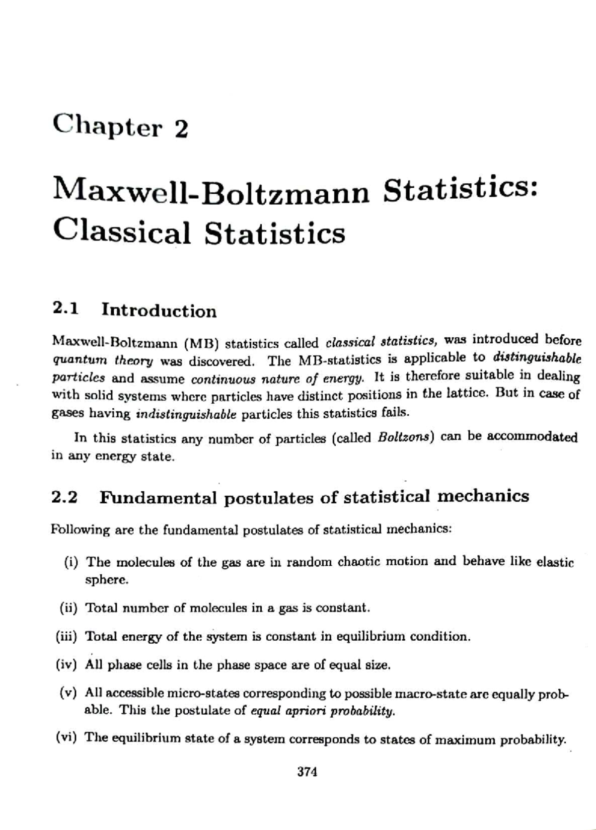 Chapter 2: Classical Statistics Overview (MB) - Studocu