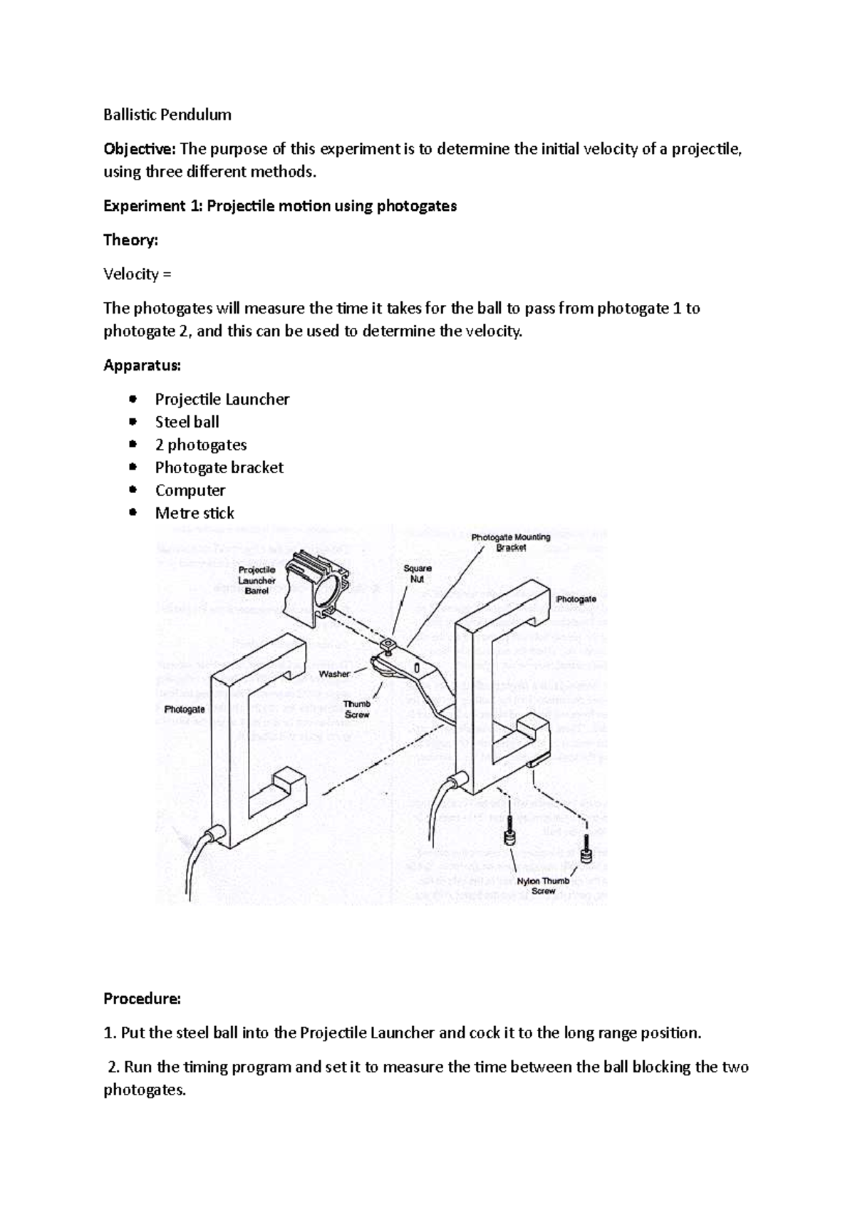 Projectile Launcher Physics Lab