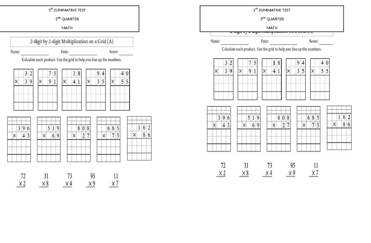Summative TEST IN MATH 4 2ND Quarter - Mathematics in the Modern World ...