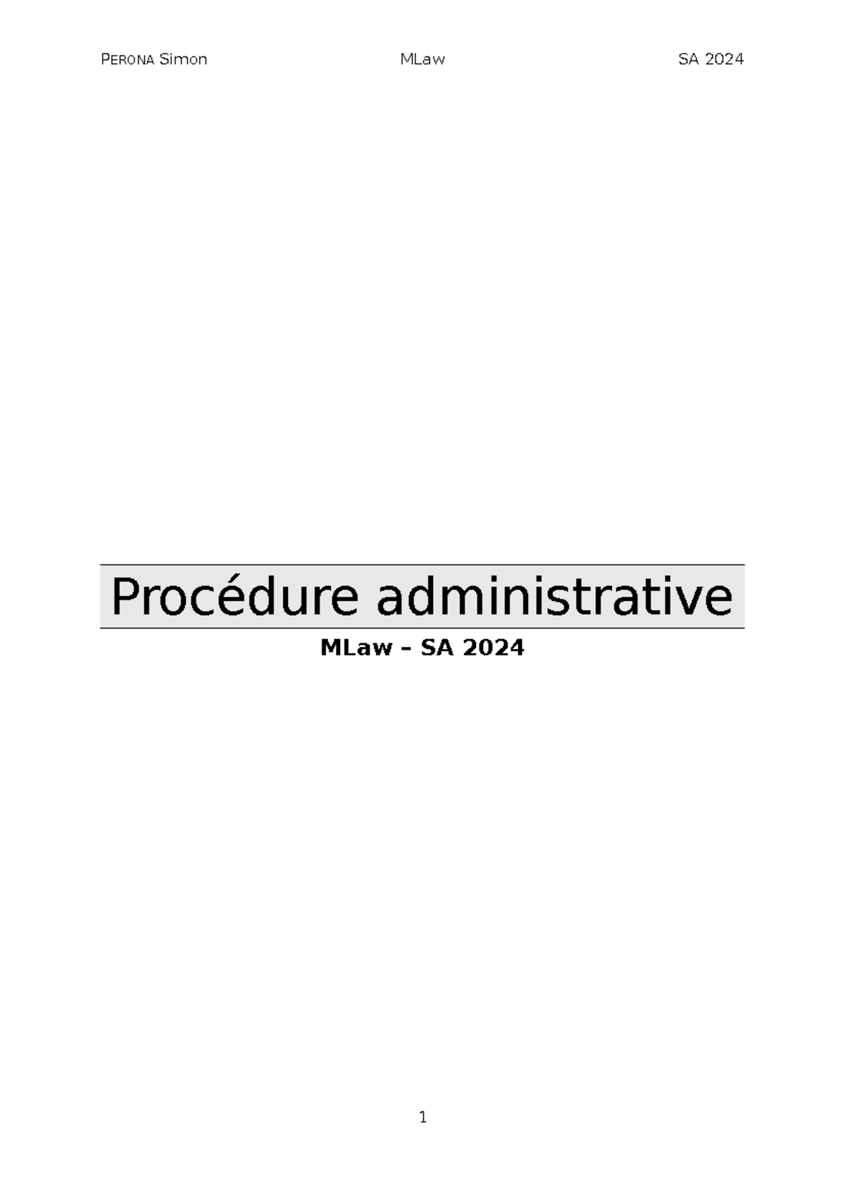Procédure Administrative MLaw SA 2024: Guide Complet et Analyse - Studocu