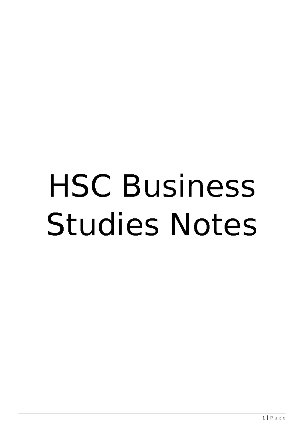 HSC Business Studies Notes - HSC Business Studies Notes Topic 1 ...