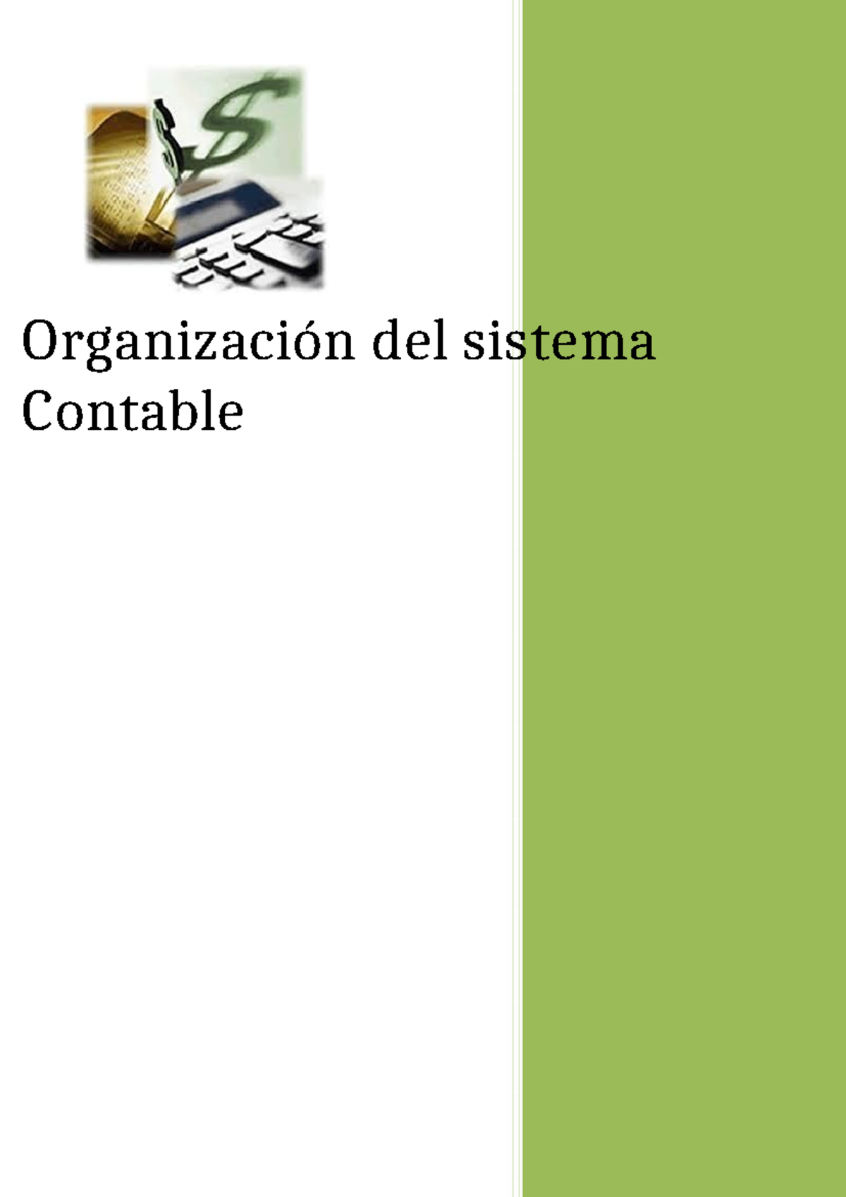 Organización del Sistema Contable 2: Conceptos y Funciones Clave - Studocu