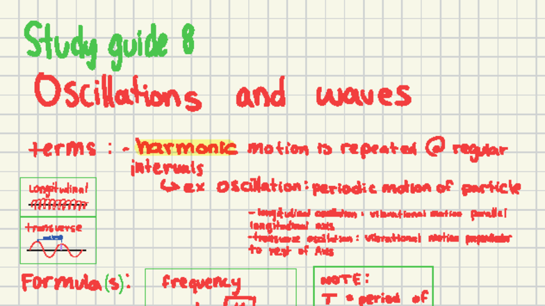 Physics Study Guide: Oscillations, Waves, and Motion Concepts - Studocu