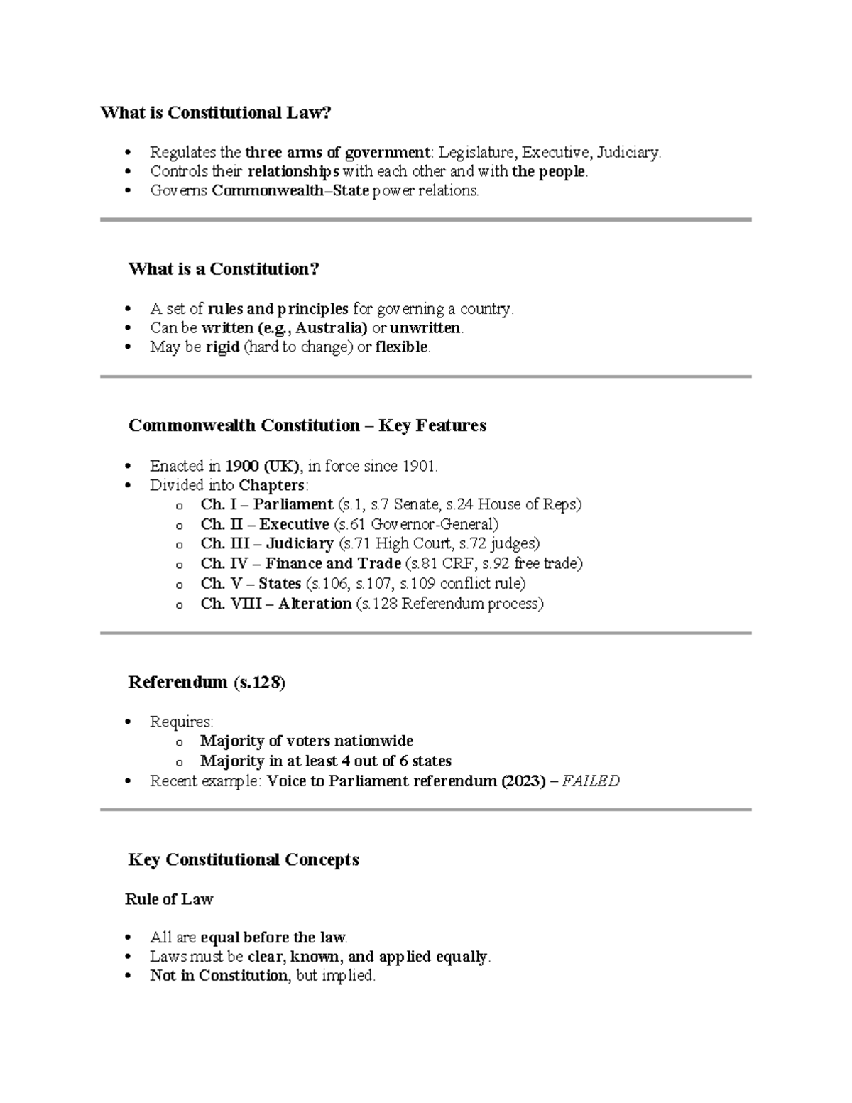 Exam Notes - Summary of Constitutional Law (312) - Studocu