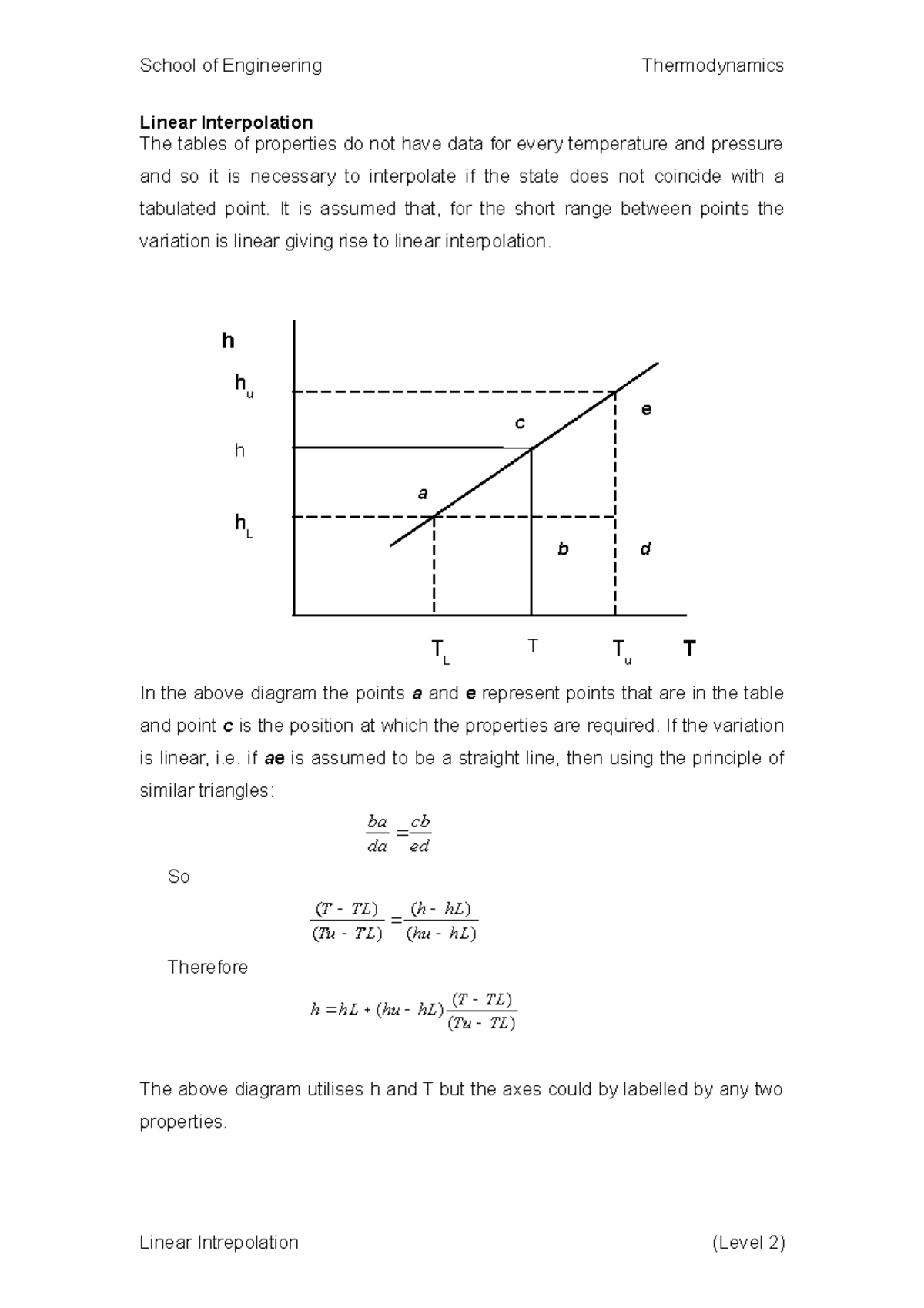 Linear Interpolation - It is assumed that, for the short range between ...