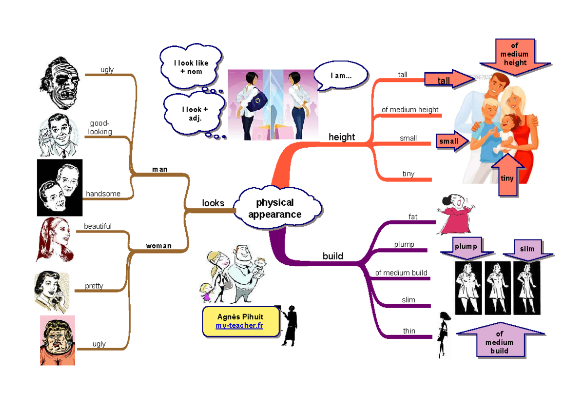 Physical Appearance height-build-looks mindmap - Język angielski ...