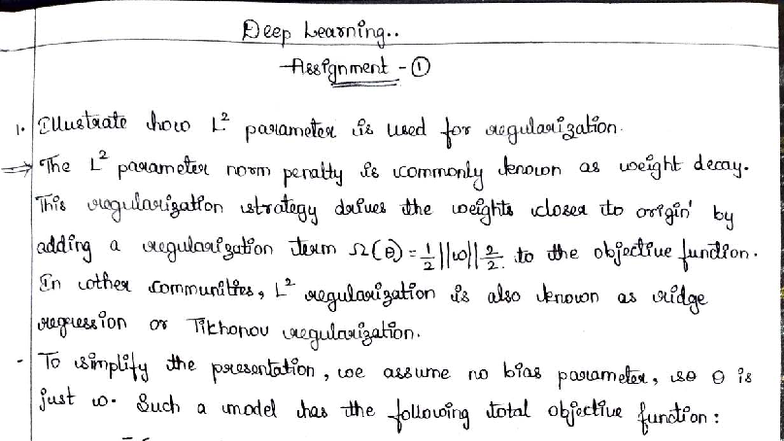 DL Assignment 1 - Comprehensive Study Notes - Studocu