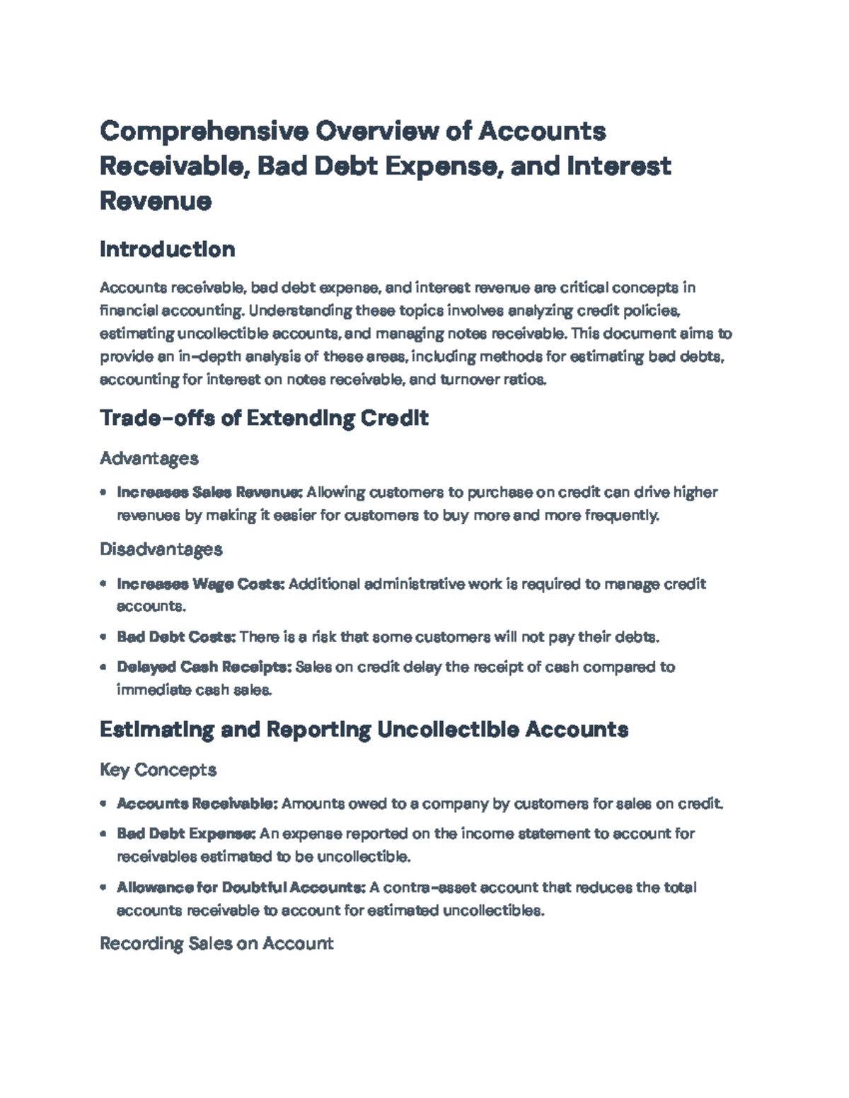 Comprehensive Guide on Accounts Receivable, Bad Debts, & Interest ...
