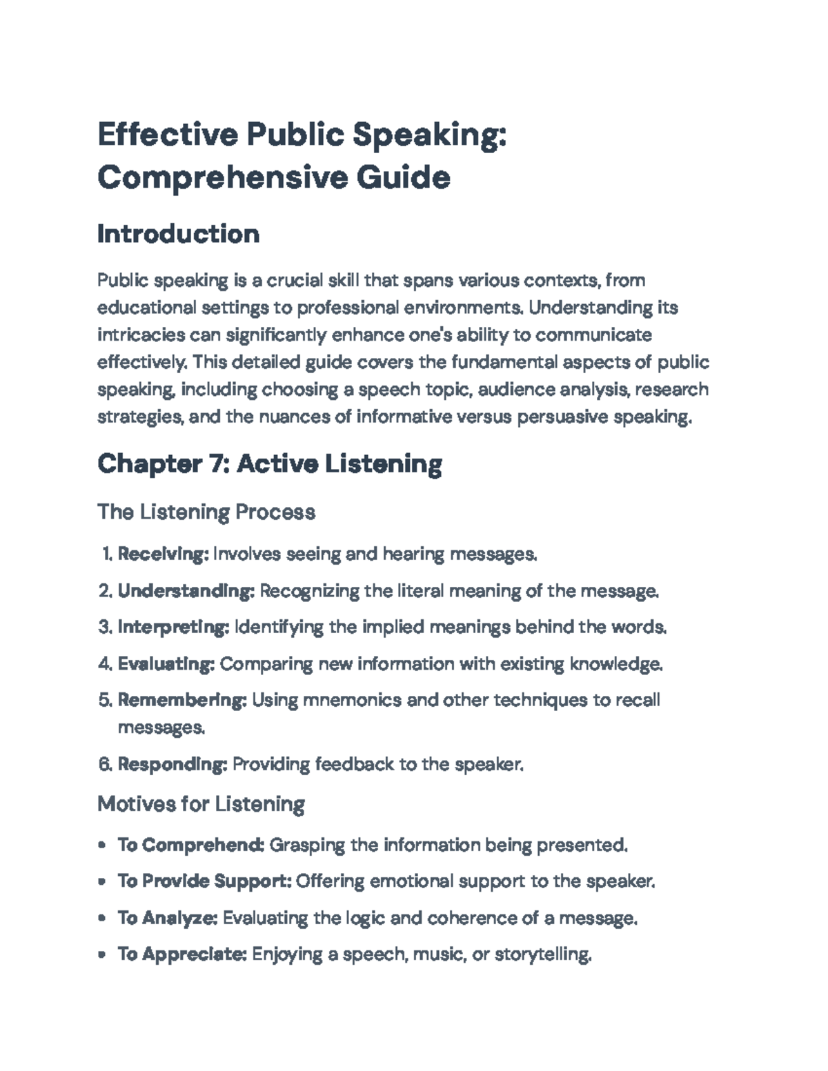 Comprehensive Guide to Public Speaking Techniques (PS101) - Studocu