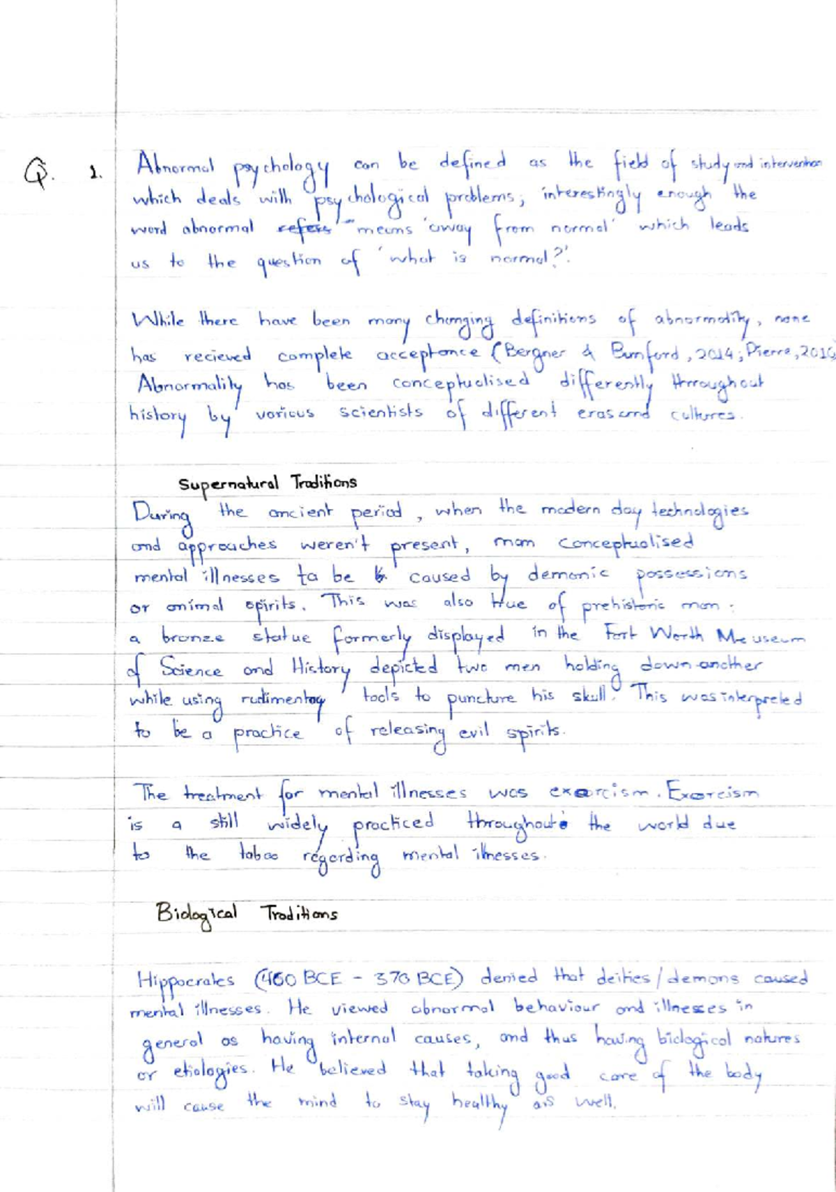 Abnormal Psychology Exam Notes 19BSY059 by Aditya Chaudhary - Studocu