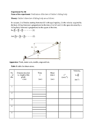 Lab-1 - Physics practical sheet 1 - Experiment No: 01 Name of the ...