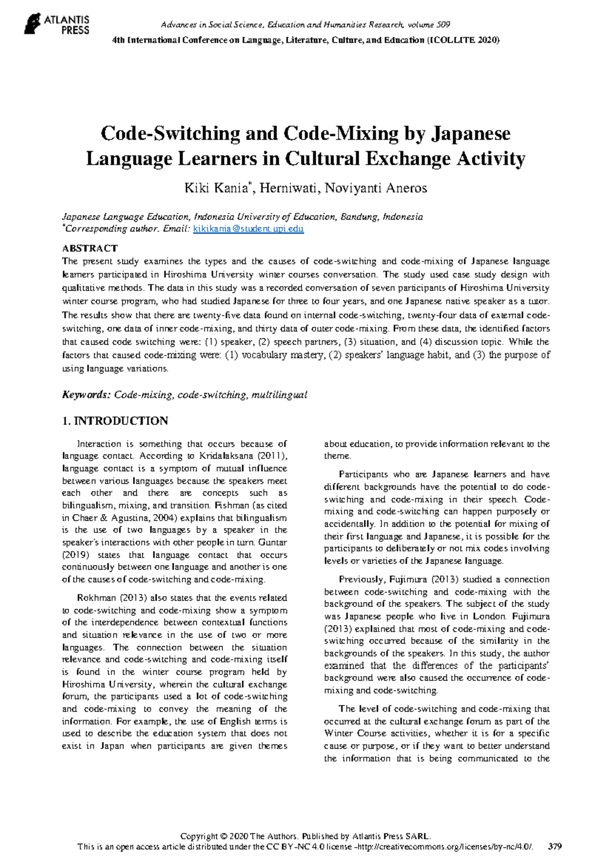 125949264 - Code-Switching and Code-Mixing Among Japanese Learners ...