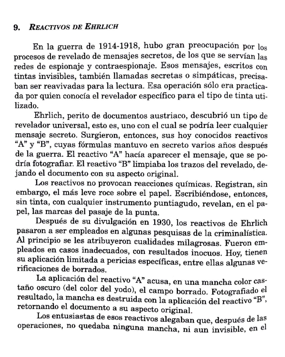 Resumen sobre el Lavado Químico en