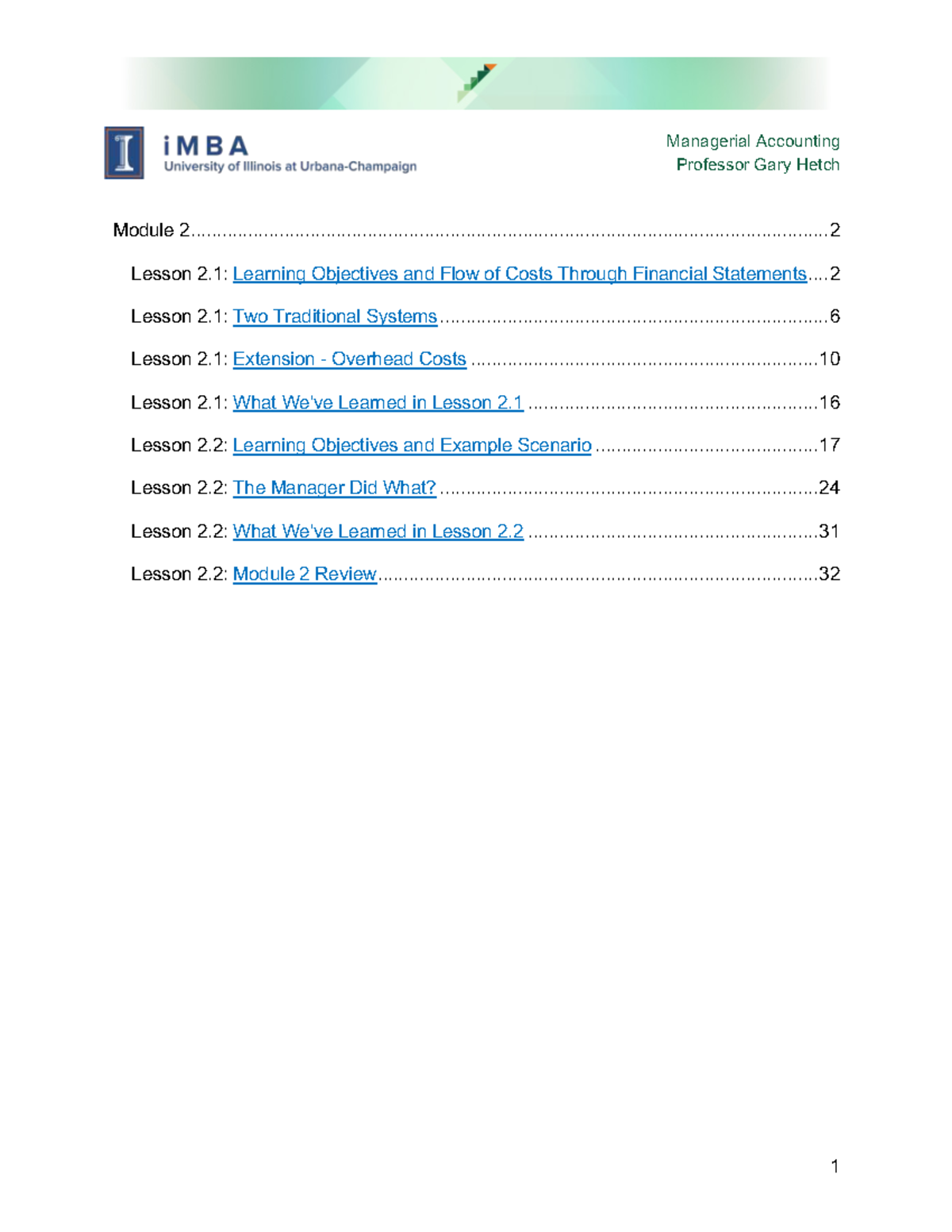 Managerial Accounting MA Module 2 Lecture Notes: Costing Systems ...