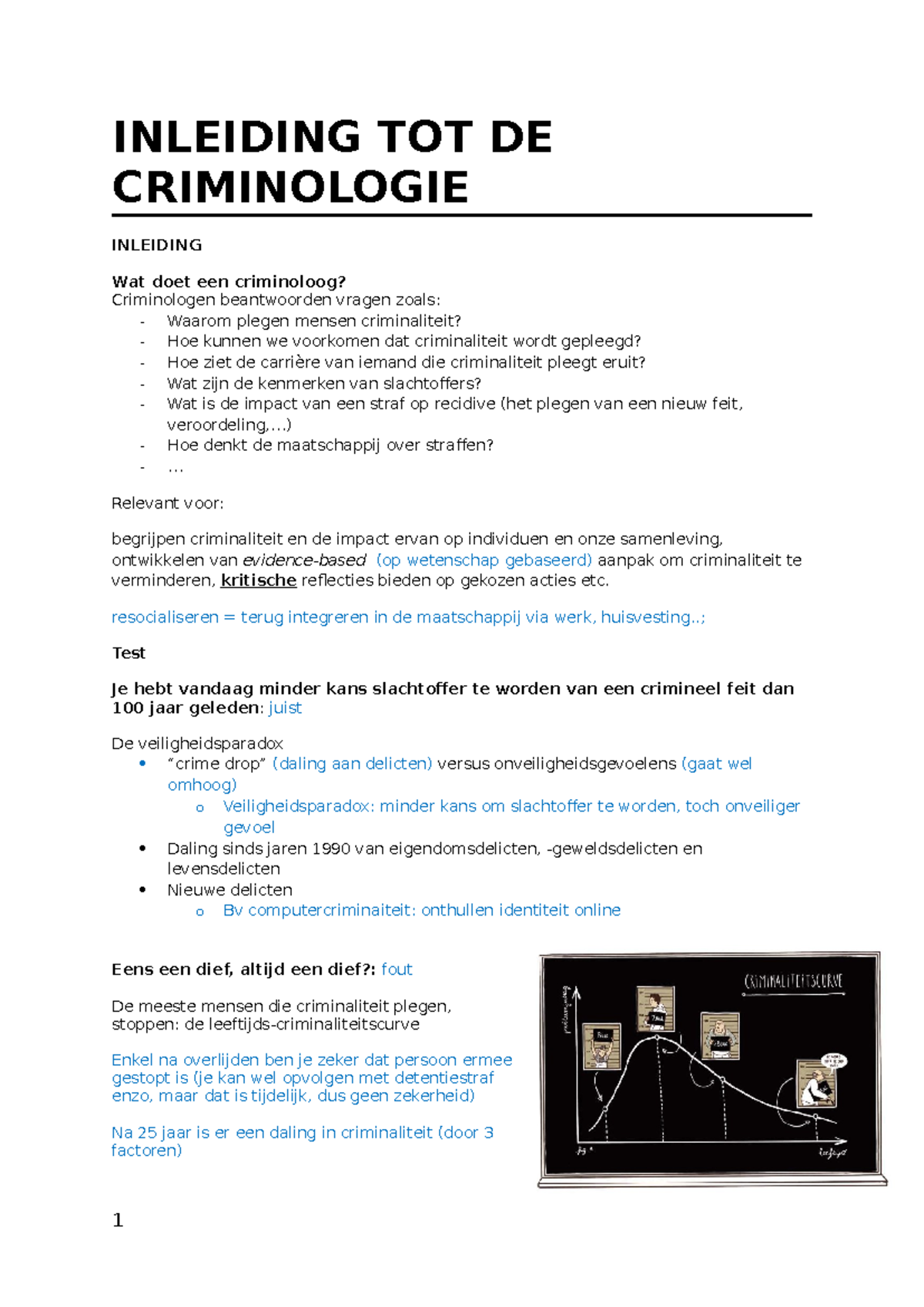 Inleiding TOT DE Criminologie 1 - INLEIDING TOT DE CRIMINOLOGIE ...