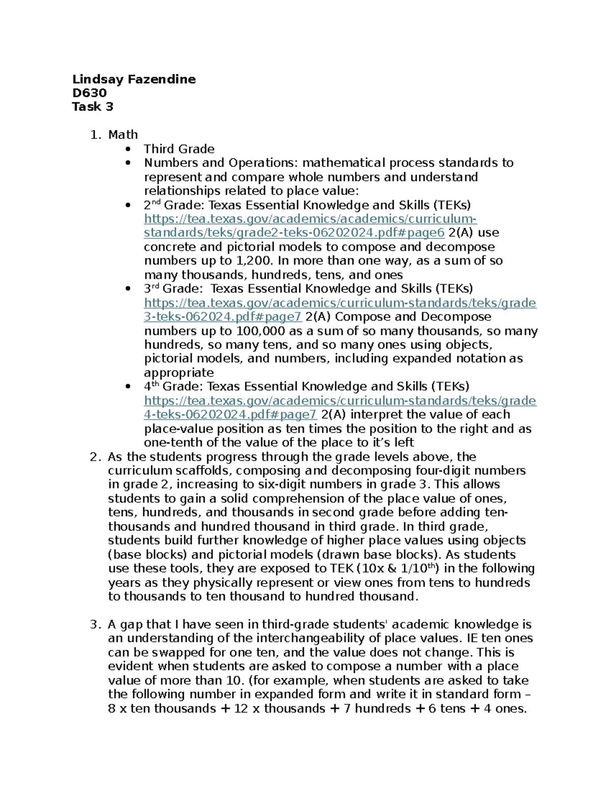 Curriculum Mapping Task 4: WGU Third Grade Math Overview - Studocu