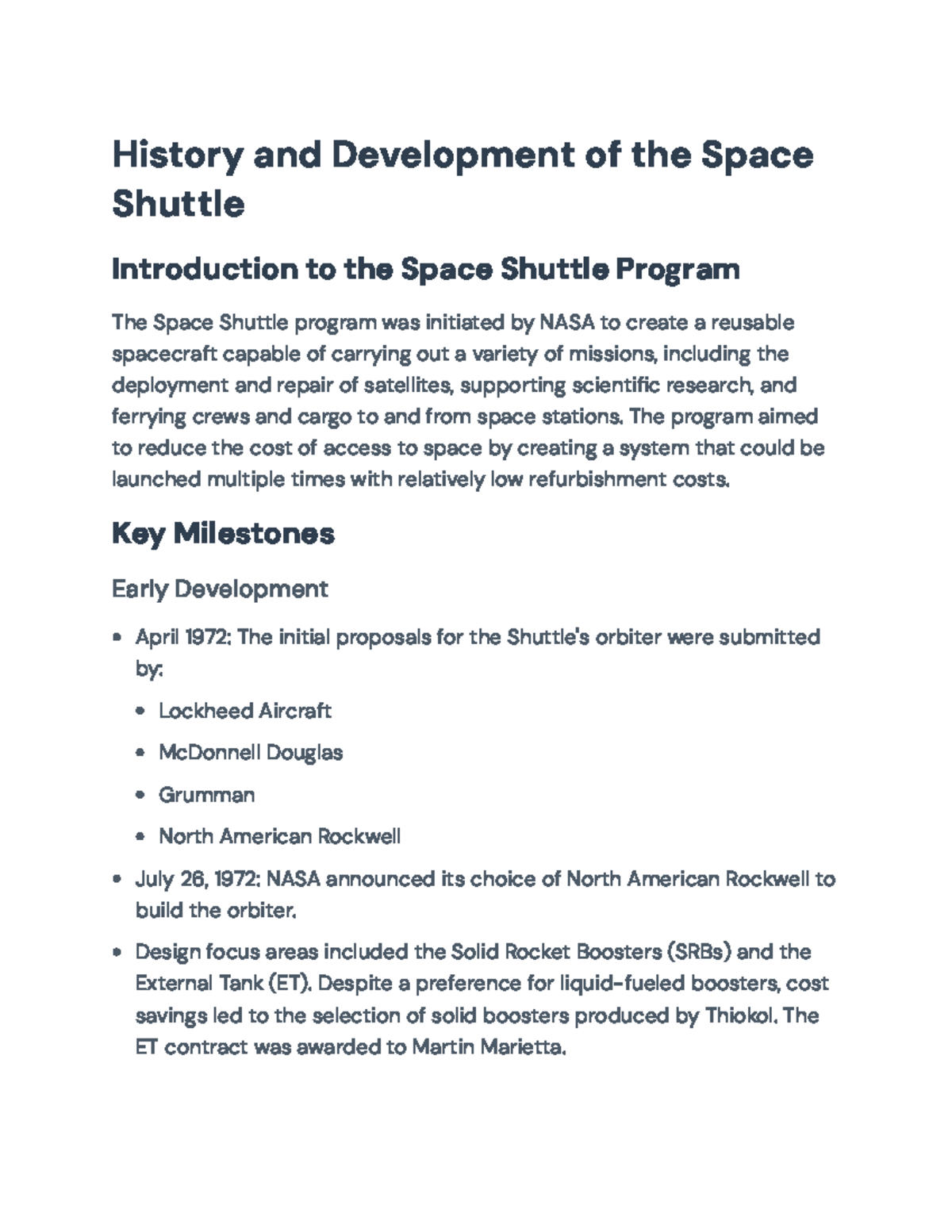 History and Development of the Space Shuttle Program (Aerospace 101 ...