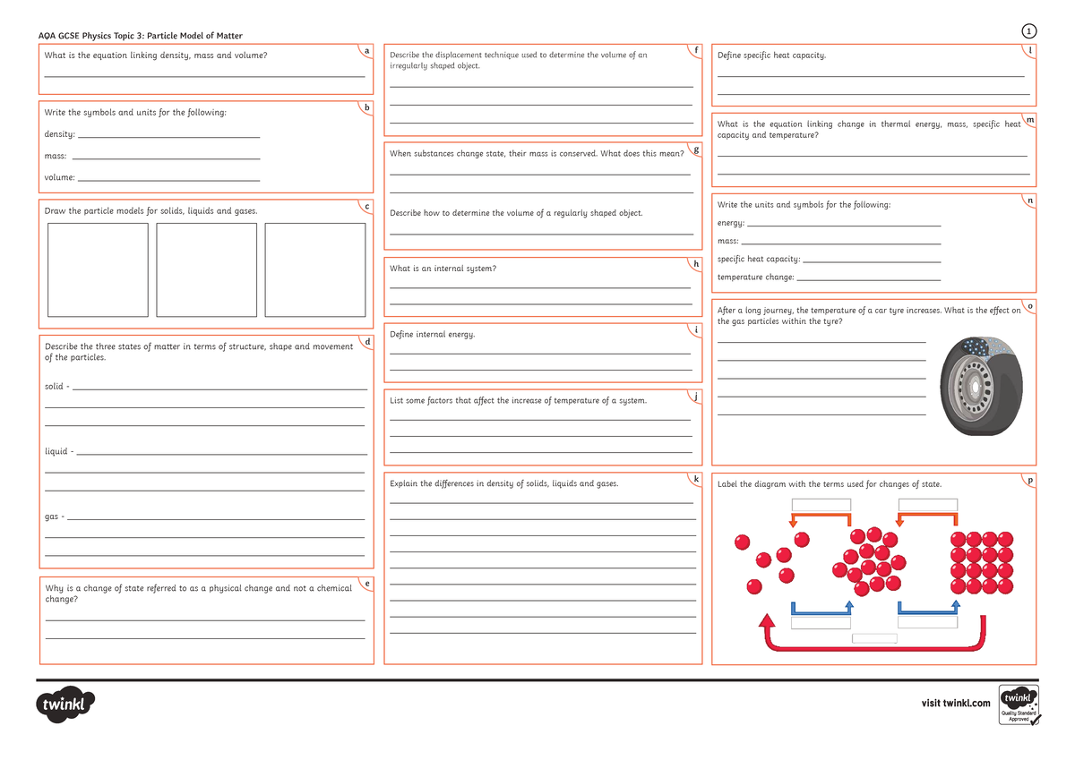 AQA GCSE Physics Topic 3: Particle Model of Matter Revision Notes - Studocu