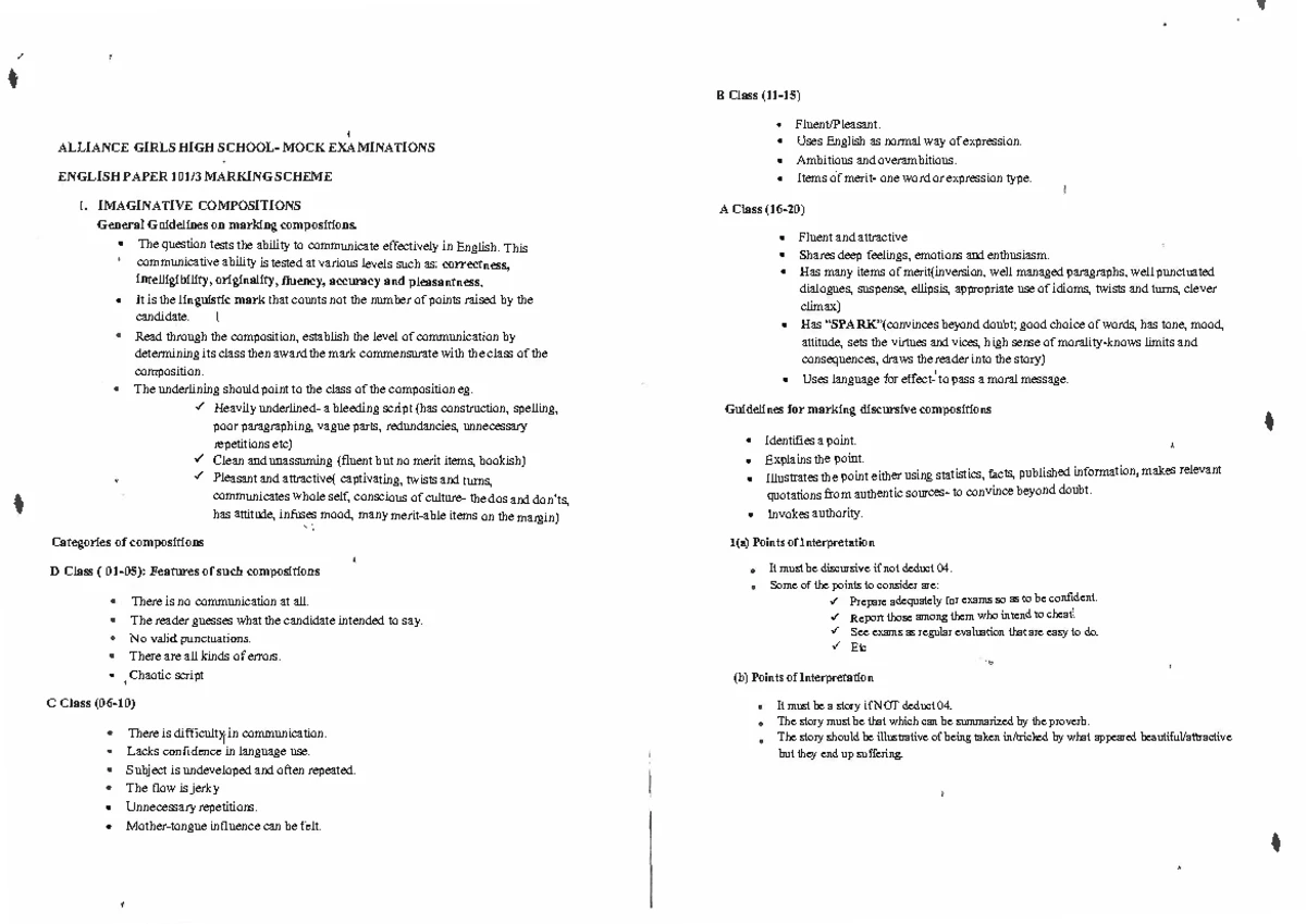 Mathematics Paper 2 Marking Scheme (KALA 2024 EXAMS) - Studocu