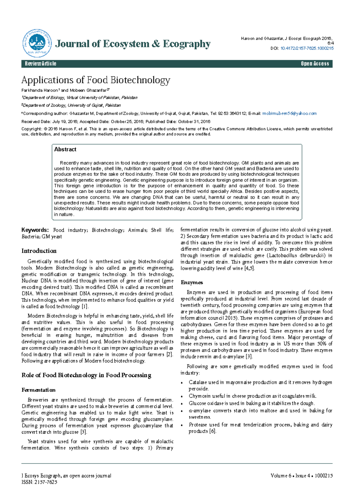 Applications of Food Biotechnology Review paper - Applications of Food ...