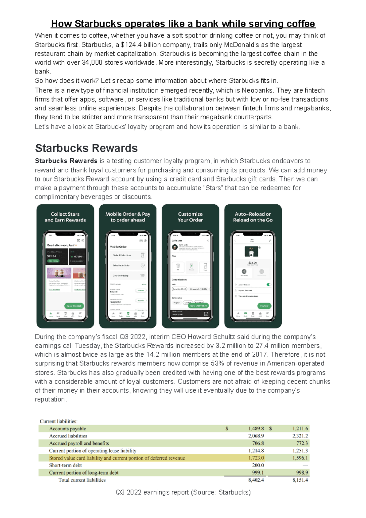 Starbucks as a Bank: Insights into Loyalty Programs & Finances - Studocu