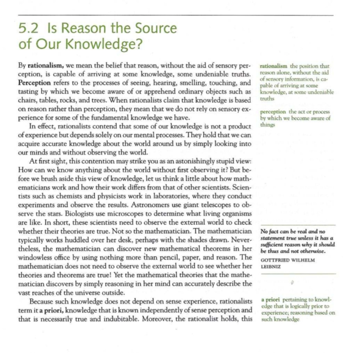 5.2 Epistemology: Is Reason the Source of Our Knowledge? - Studocu