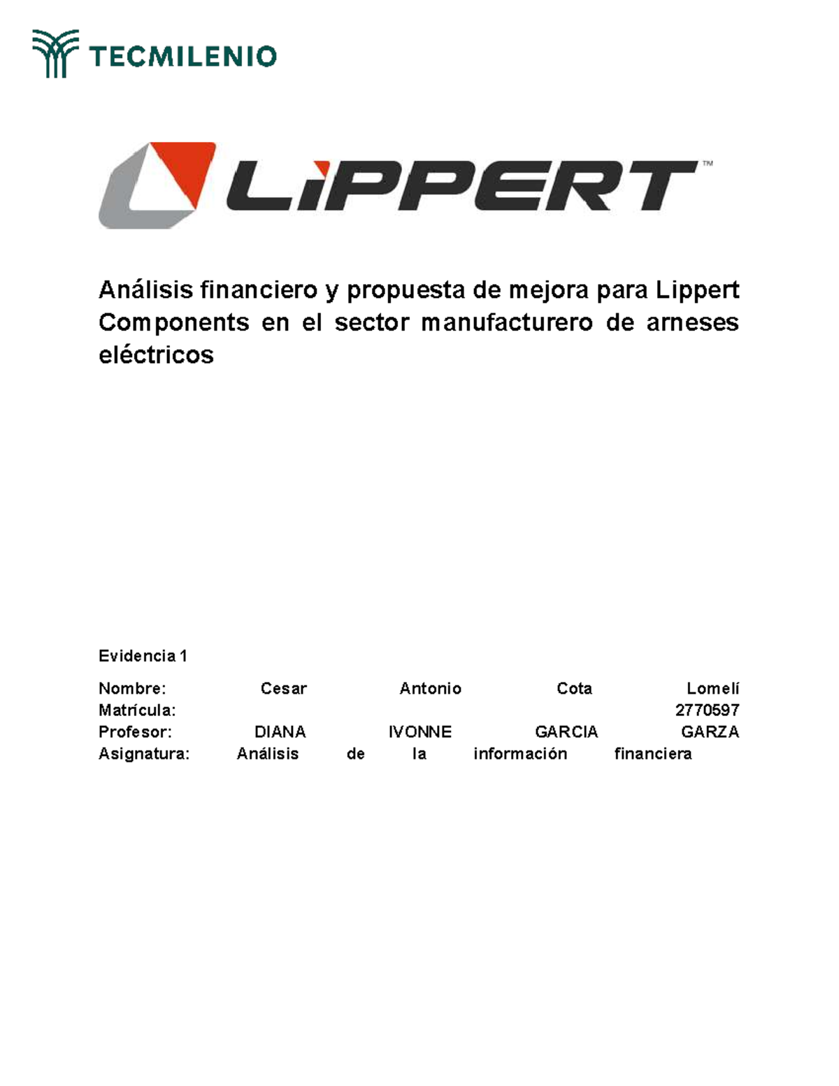 Análisis Financiero y Propuesta de Mejora para Lippert Components ...