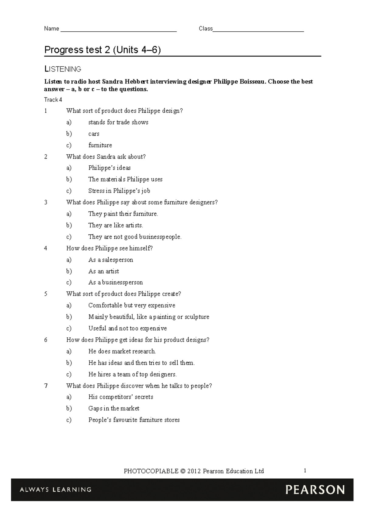 Progress Test 2 - Units 4-6 Overview and Exercises - Studocu