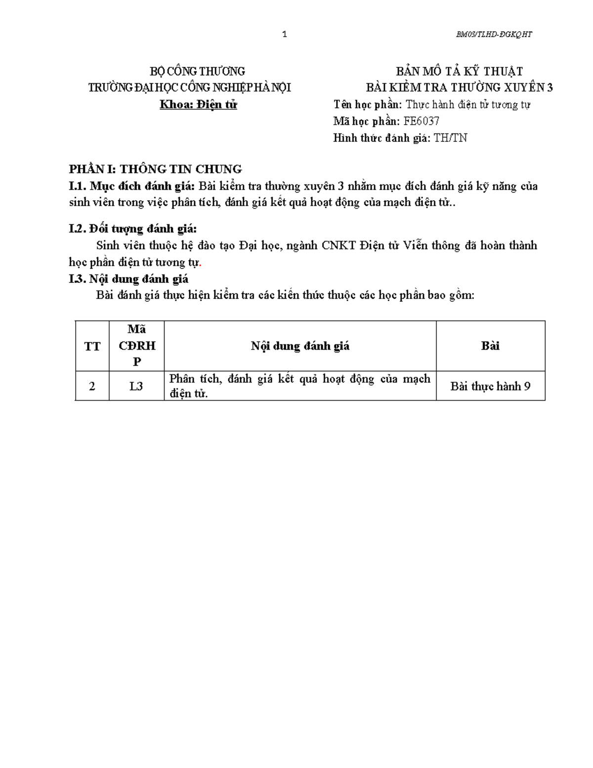 Mô tả kỹ thuật -TH ĐTTT-TX3 - BỘ CÔNG THƯƠNG TRƯỜNG ĐẠI HỌC CÔNG NGHIỆP ...