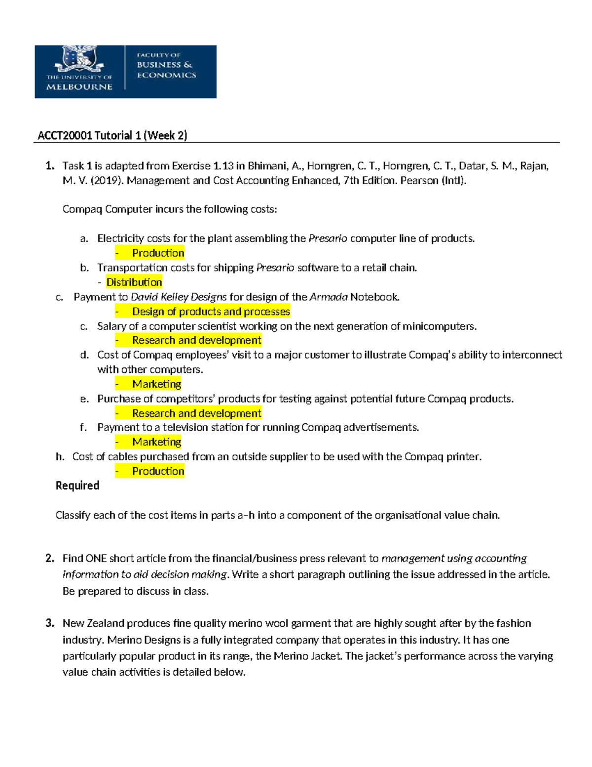 Tutorial 1 (Week 2): Cost Classification & Supplier Management ...