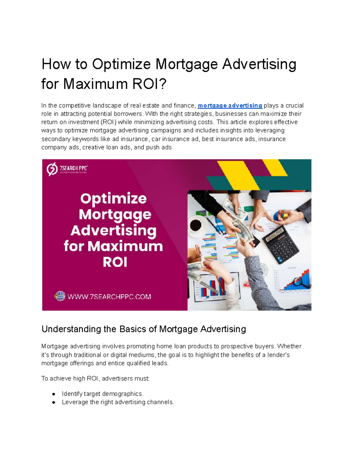 How to Optimize Mortgage Advertising for Maximum ROI - With the right ...