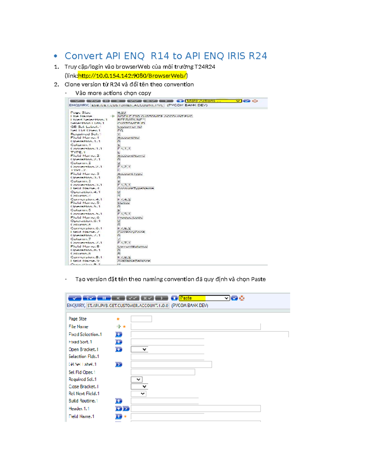 Guideline: Convert API ENQ R14 to API ENQ IRIS R24 - Studocu