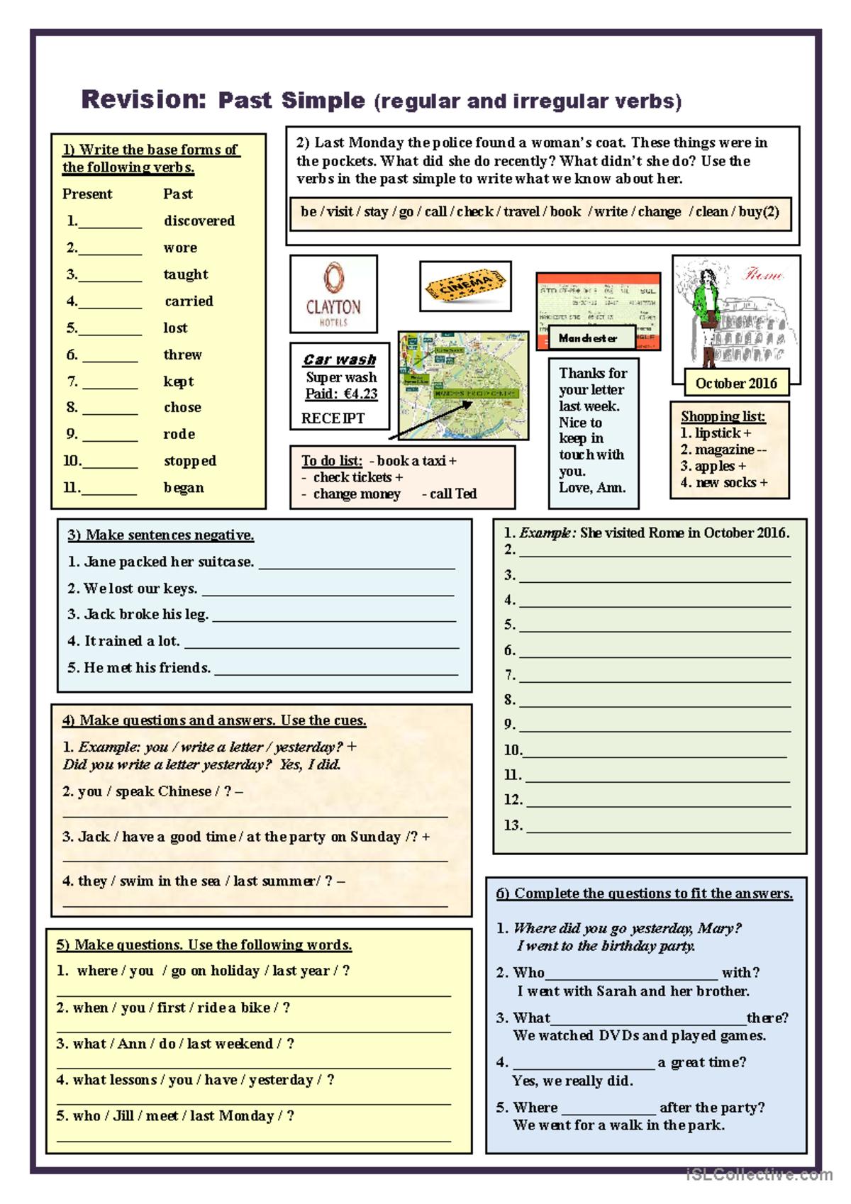 Grammar Revision Past Simple - Regular and Irregular Verbs - Revision ...
