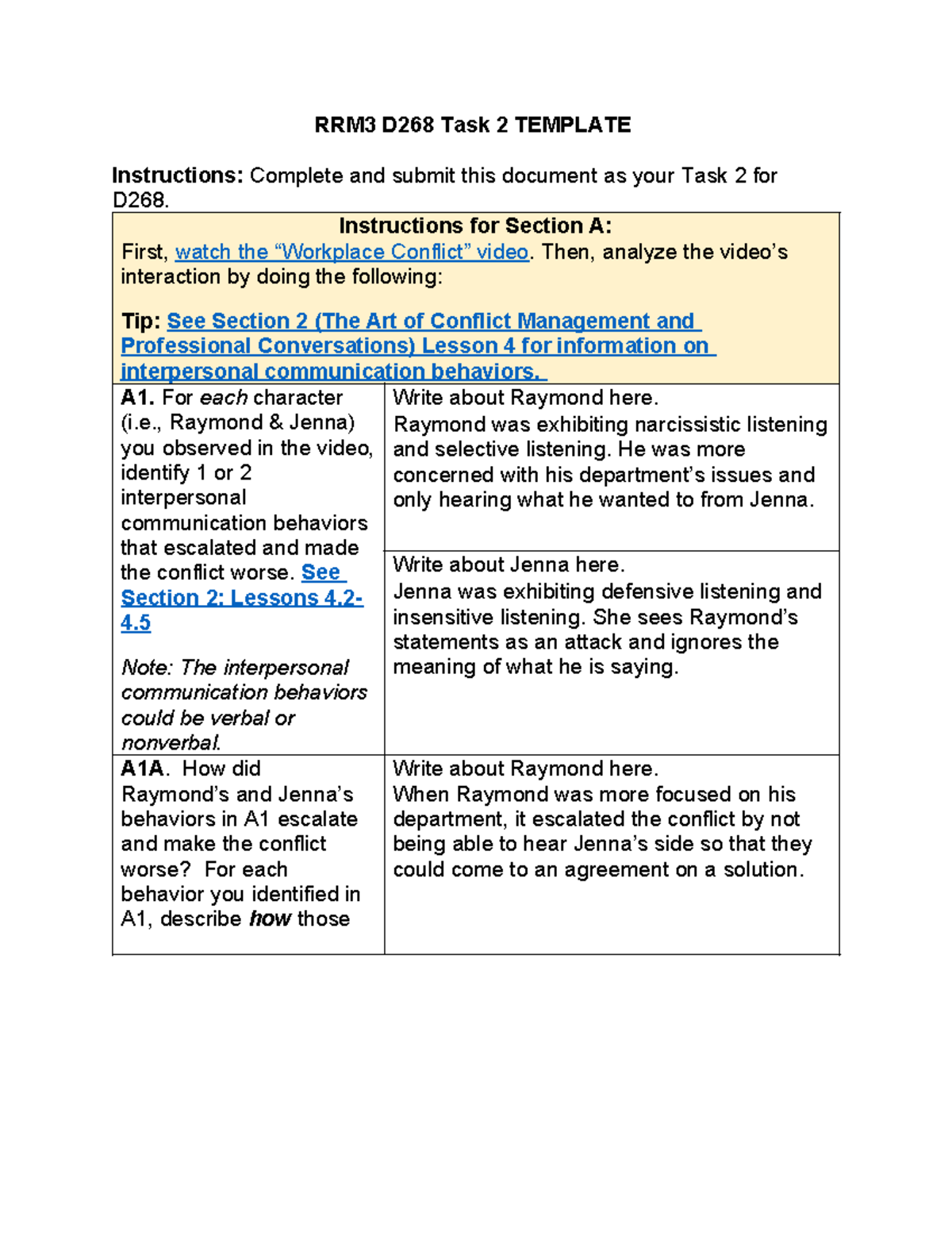 Danielle Merritt D268 Task 2 - RRM3 D268 Task 2 TEMPLATE Instructions ...