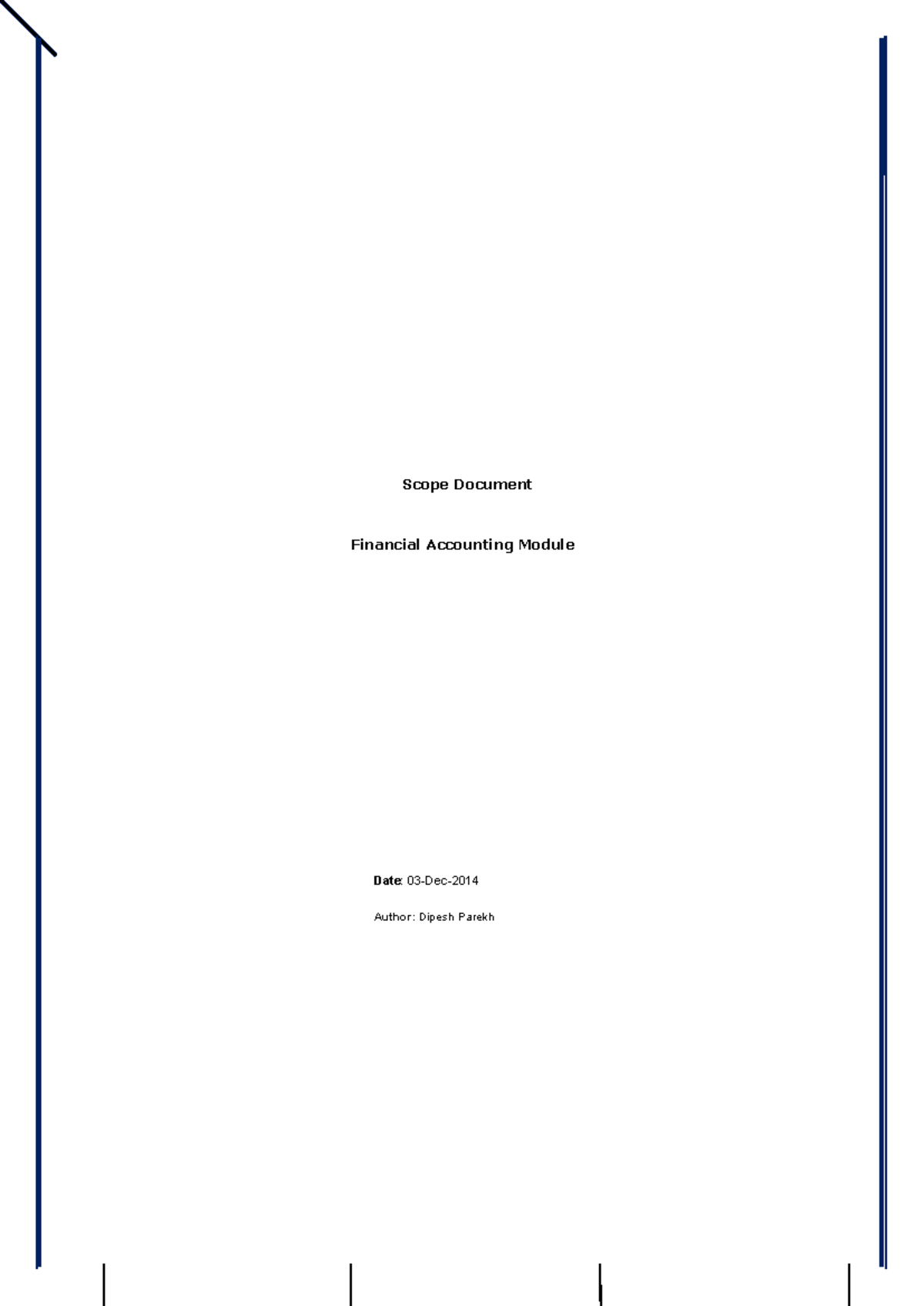 Scope Document for Financial Accounting Module (FI) - Final Version ...