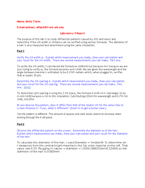 Lab6 Emily Travis - lab report 6 - Name: Emily Travis E-mail address ...