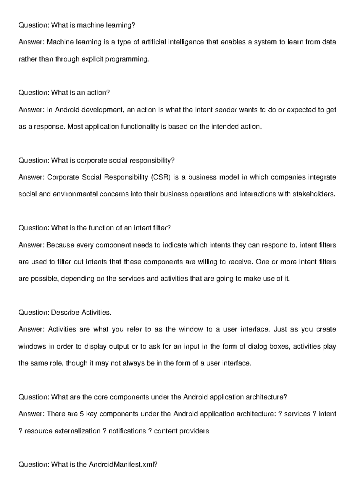 CS101: Machine Learning & Android Development Notes - Studocu