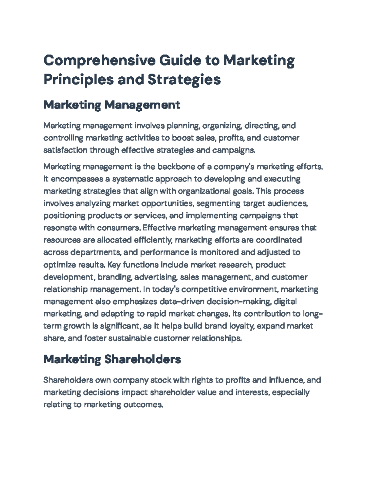 Comprehensive Guide to MKTG MGT Strategies & Concepts for Success - Studocu