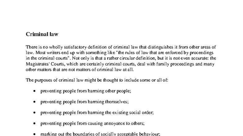 Criminal Law (CL101) - Comprehensive Study Notes - Studocu